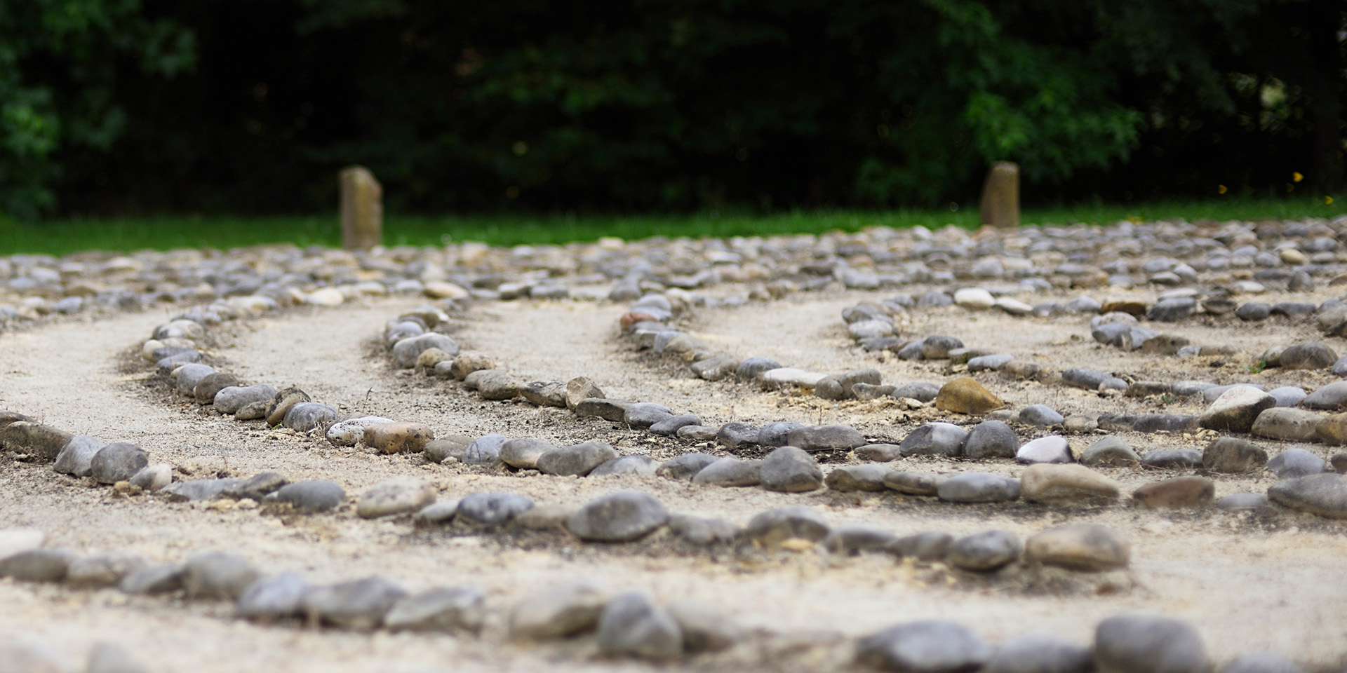rock labyrinth in meditation garden